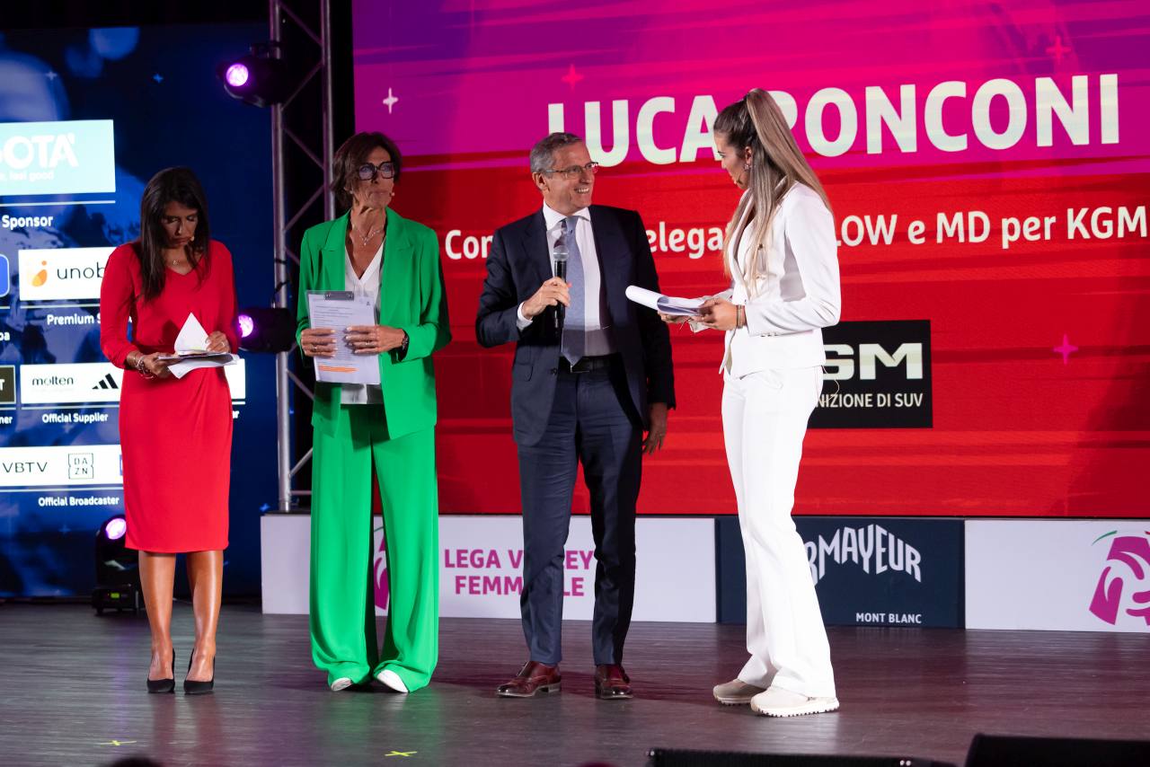 Luca Ronconi, Consigliere Delegato di ATFlow e MD per KGM Italia durante la presentazione della stagione 2025-2026 della Lega Pallavolo Serie A Femminile a Courmayeur