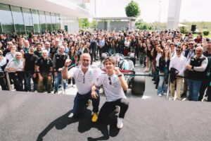 Khalil Muri, PLI Managing Director and Group CEO & Kimi Antonelli @ PETRONAS Italy Global R&T Center Torino